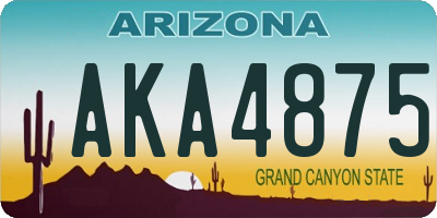 AZ license plate AKA4875