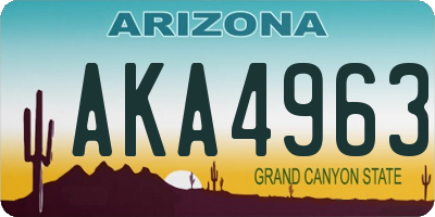 AZ license plate AKA4963