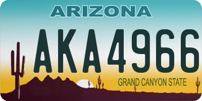 AZ license plate AKA4966