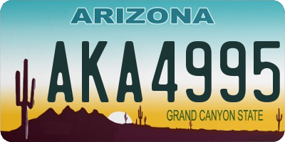 AZ license plate AKA4995
