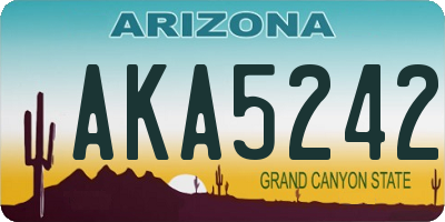 AZ license plate AKA5242