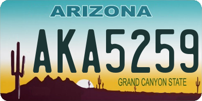 AZ license plate AKA5259