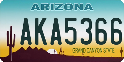 AZ license plate AKA5366