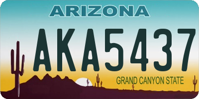 AZ license plate AKA5437