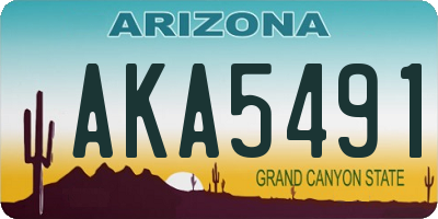 AZ license plate AKA5491