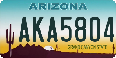 AZ license plate AKA5804