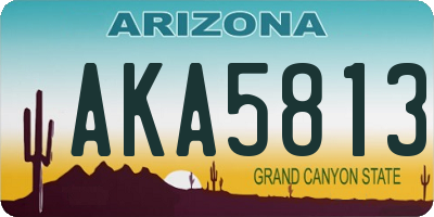 AZ license plate AKA5813