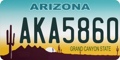 AZ license plate AKA5860