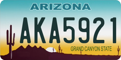 AZ license plate AKA5921