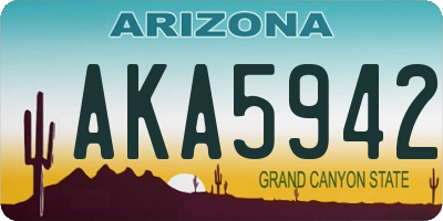 AZ license plate AKA5942