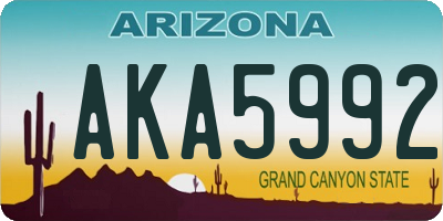 AZ license plate AKA5992
