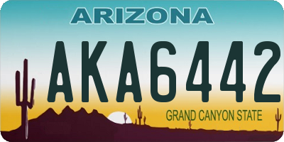 AZ license plate AKA6442