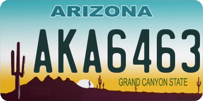 AZ license plate AKA6463