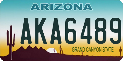 AZ license plate AKA6489