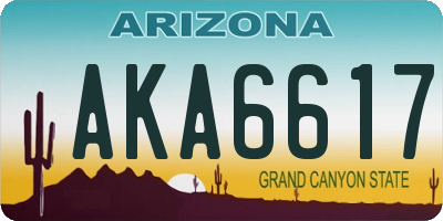 AZ license plate AKA6617