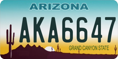 AZ license plate AKA6647