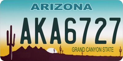 AZ license plate AKA6727