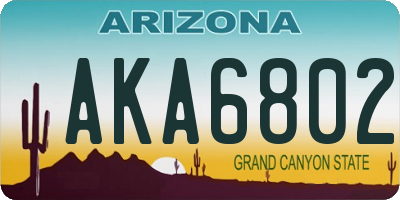AZ license plate AKA6802