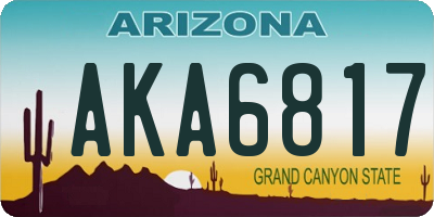 AZ license plate AKA6817