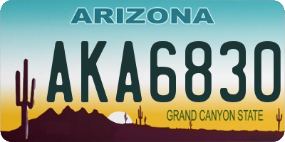 AZ license plate AKA6830