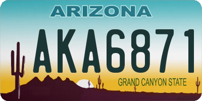 AZ license plate AKA6871