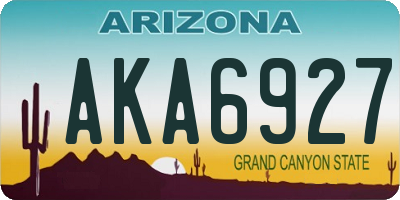 AZ license plate AKA6927
