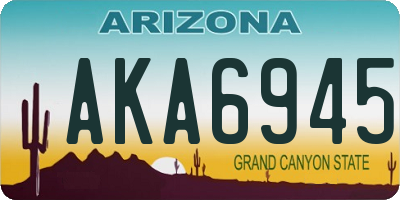 AZ license plate AKA6945