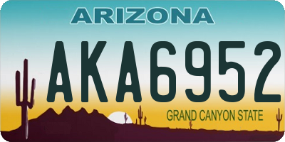 AZ license plate AKA6952