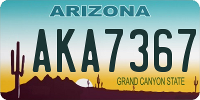 AZ license plate AKA7367