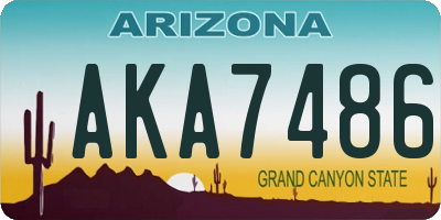 AZ license plate AKA7486
