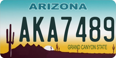 AZ license plate AKA7489