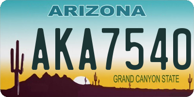 AZ license plate AKA7540