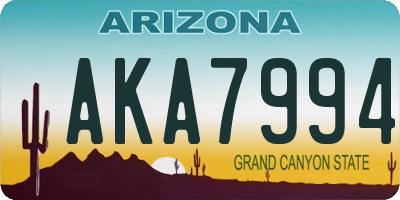 AZ license plate AKA7994