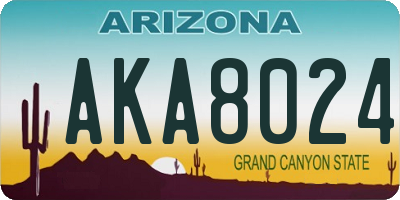 AZ license plate AKA8024