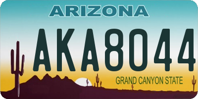 AZ license plate AKA8044