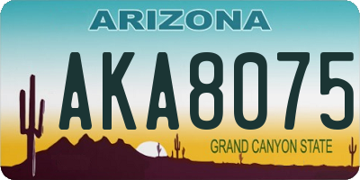 AZ license plate AKA8075