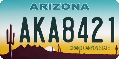 AZ license plate AKA8421