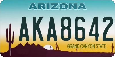 AZ license plate AKA8642