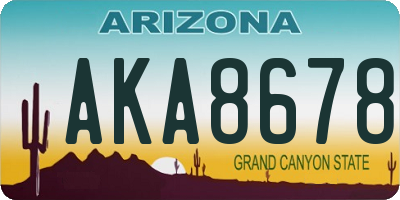 AZ license plate AKA8678