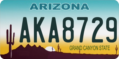 AZ license plate AKA8729