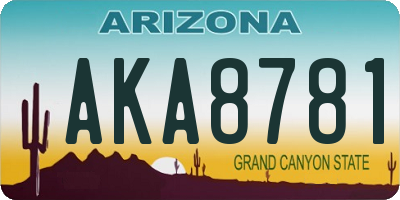 AZ license plate AKA8781