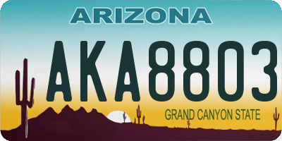 AZ license plate AKA8803