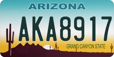 AZ license plate AKA8917