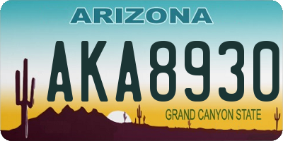 AZ license plate AKA8930