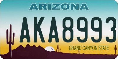 AZ license plate AKA8993