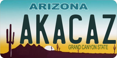 AZ license plate AKACAZ