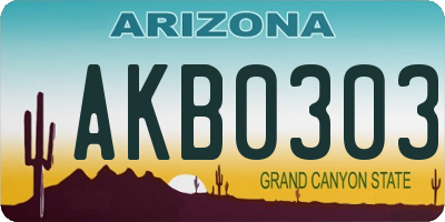 AZ license plate AKB0303
