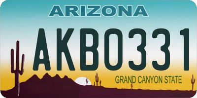AZ license plate AKB0331