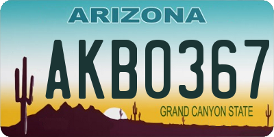 AZ license plate AKB0367