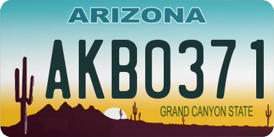 AZ license plate AKB0371